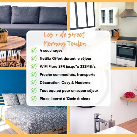 Netflix I Molotov I Lit 160x200 I Proche Gare Et Centre I 39m2 I Wifi * Tolone